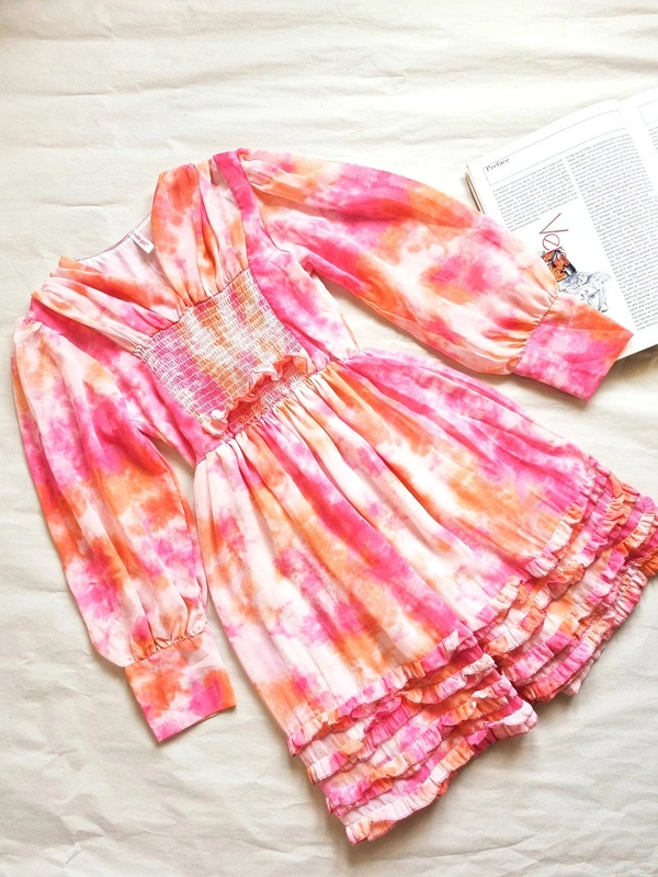 Smocked Dress - S, Pink