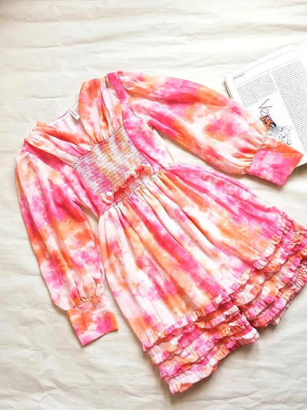 Smocked Dress - S, Pink