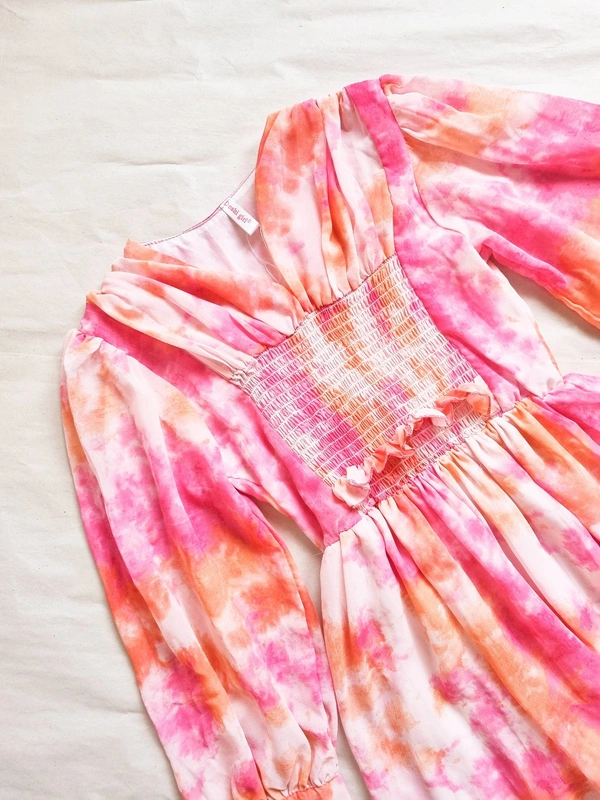 Smocked Dress - S, Pink