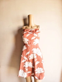 Berrylush  Floral Print Dress - Peach Pink, S