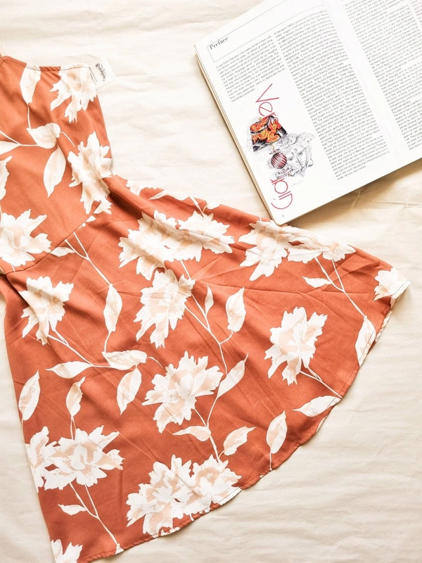 Berrylush  Floral Print Dress - Peach Pink, S
