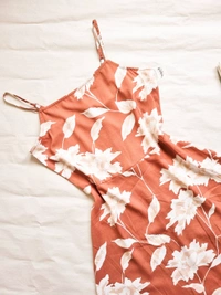 Berrylush  Floral Print Dress - Peach Pink, S