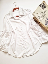Peplum Top - White, S