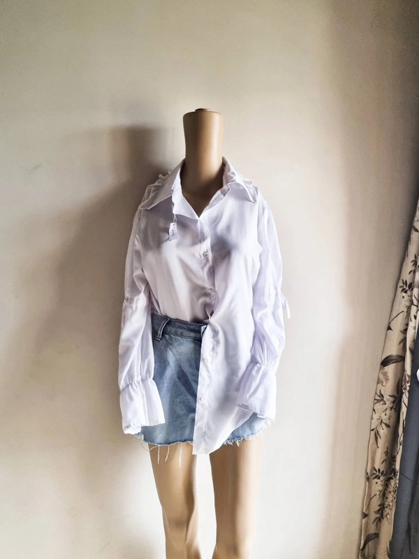 Peplum Top - White, S