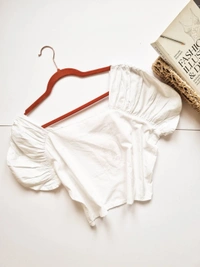 Plus S Peplum Top - White, L