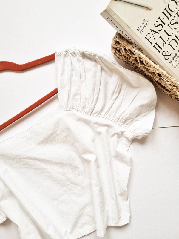 Plus S Peplum Top - White, L