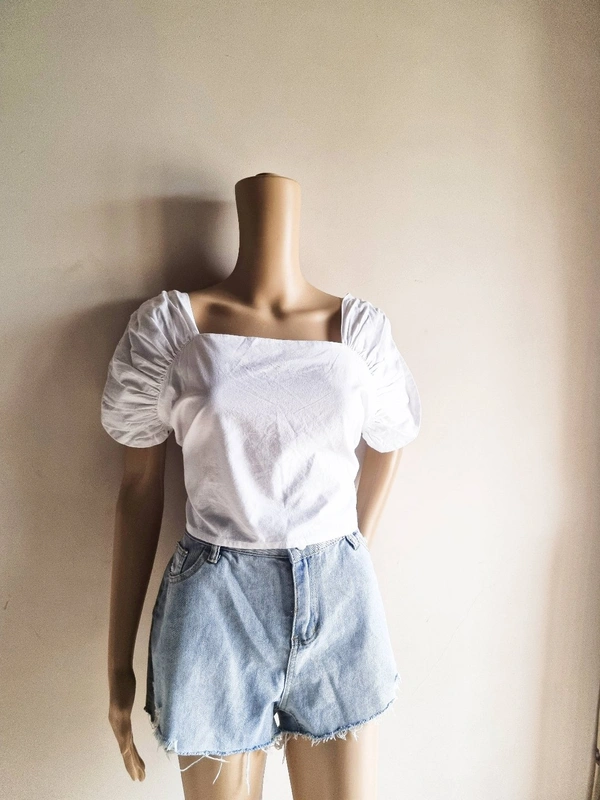 Plus S Peplum Top - White, L