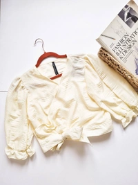 Moda Rapido  Wrap Top - L, Off White
