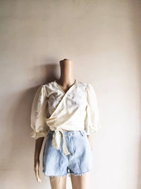 Moda Rapido  Wrap Top - L, Off White