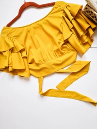 Ruffled Top - Mustard, S