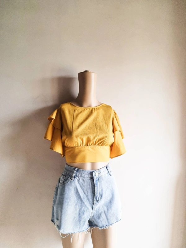 Ruffled Top - Mustard, S