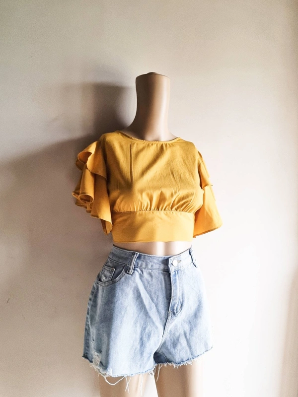 Ruffled Top - Mustard, S