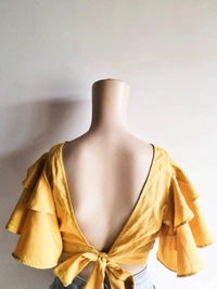 Ruffled Top - Mustard, S