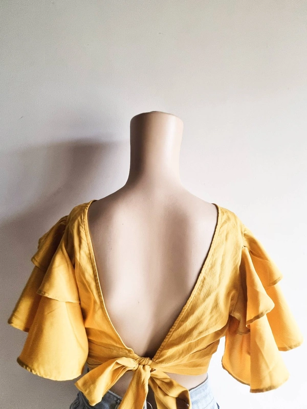 Ruffled Top - Mustard, S