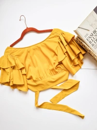 Ruffled Top - Mustard, S