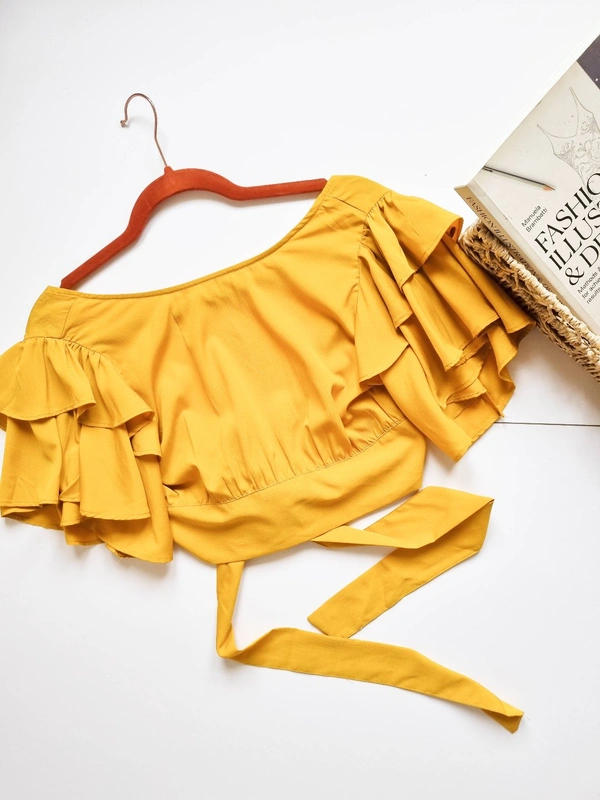 Ruffled Top - Mustard, S