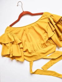 Ruffled Top - Mustard, S