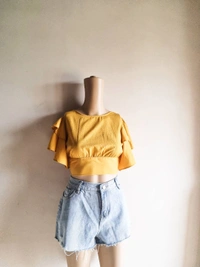 Ruffled Top - Mustard, S