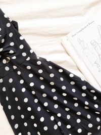 Berrylush  Polka Dot Dress - Black, S