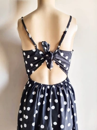 Berrylush  Polka Dot Dress - Black, S