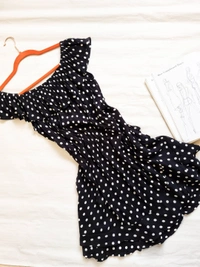Here&Now Polka Dots Dress - Black, Xl