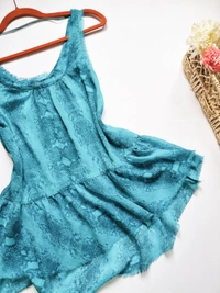 Snake Print Top - Aqua, S