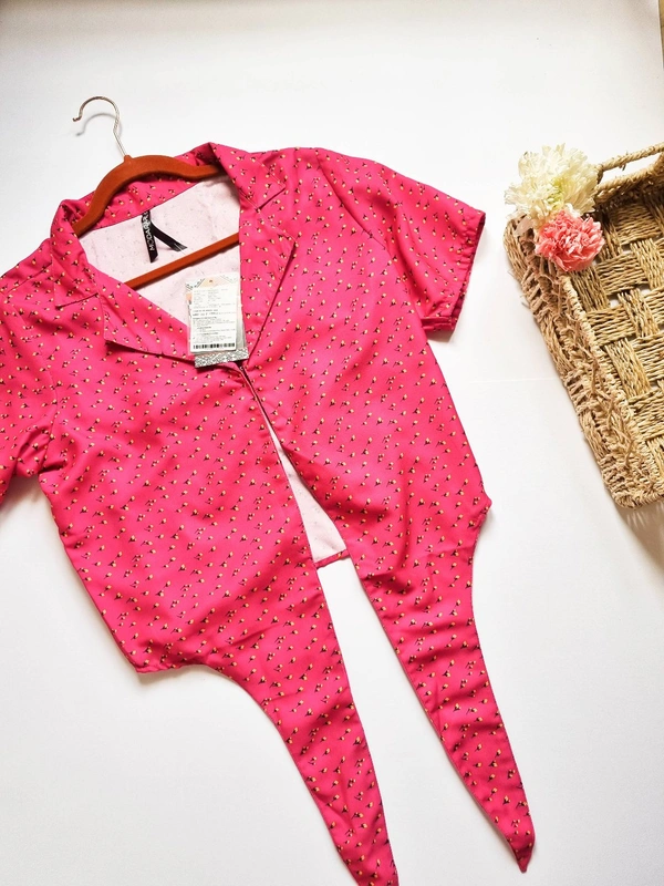 Moda Rapido Tie Up Top  - Hot Pink, M