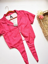 Moda Rapido Tie Up Top  - Hot Pink, M