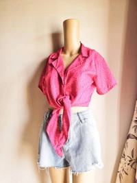 Moda Rapido Tie Up Top  - Hot Pink, M