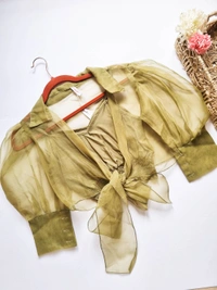 Organza Top - Green, S