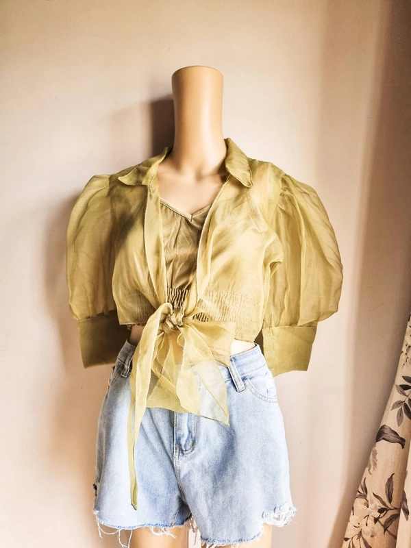 Organza Top - Green, S