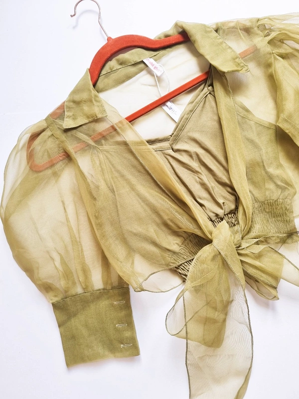 Organza Top - Green, S