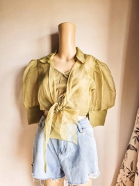 Organza Top - Green, S