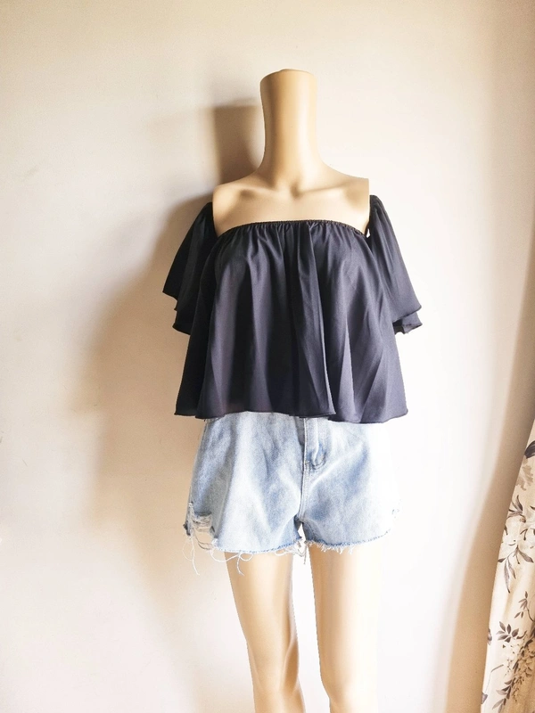 Off Shoulder Top - Black, M