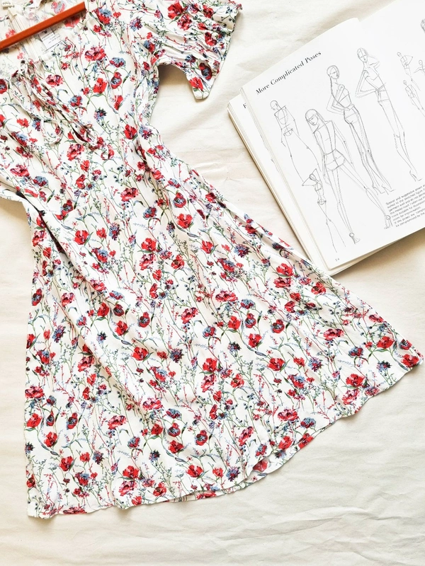 Floral Dress - White, S