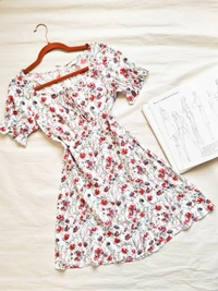 Floral Dress - White, S