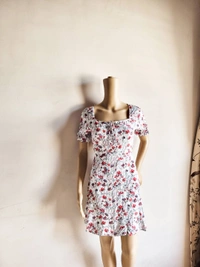 Floral Dress - White, S