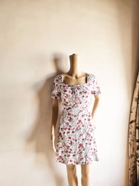 Floral Dress - White, S