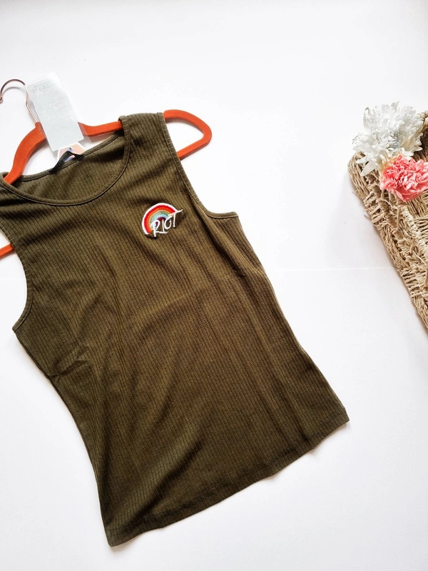 Ribbed top - Olive, S