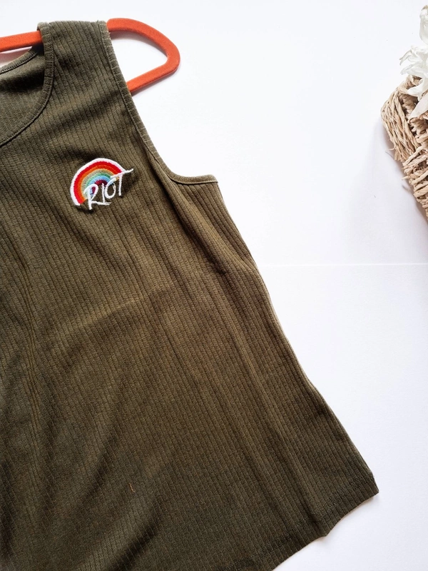 Ribbed top - Olive, S
