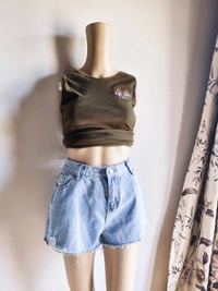 Ribbed top - Olive, S