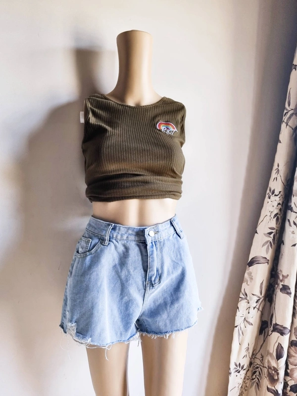 Ribbed top - Olive, S