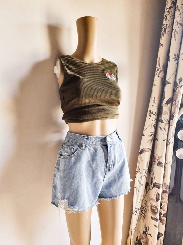Ribbed top - Olive, S