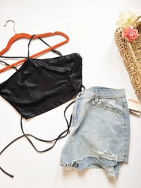 Tieable top - Black, L