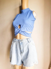 Cut out Top - Blue, S