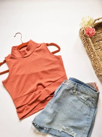 Cut out Top - Peach, S