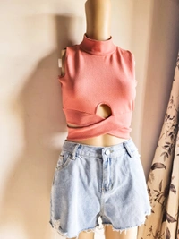 Cut out Top - Peach, S