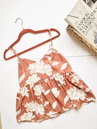 Floral top  - Peach, XL