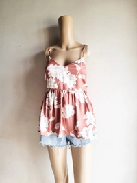 Floral top  - Peach, XL
