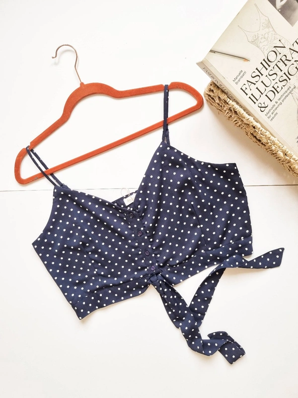 Polka dot top - Navy blue, XL